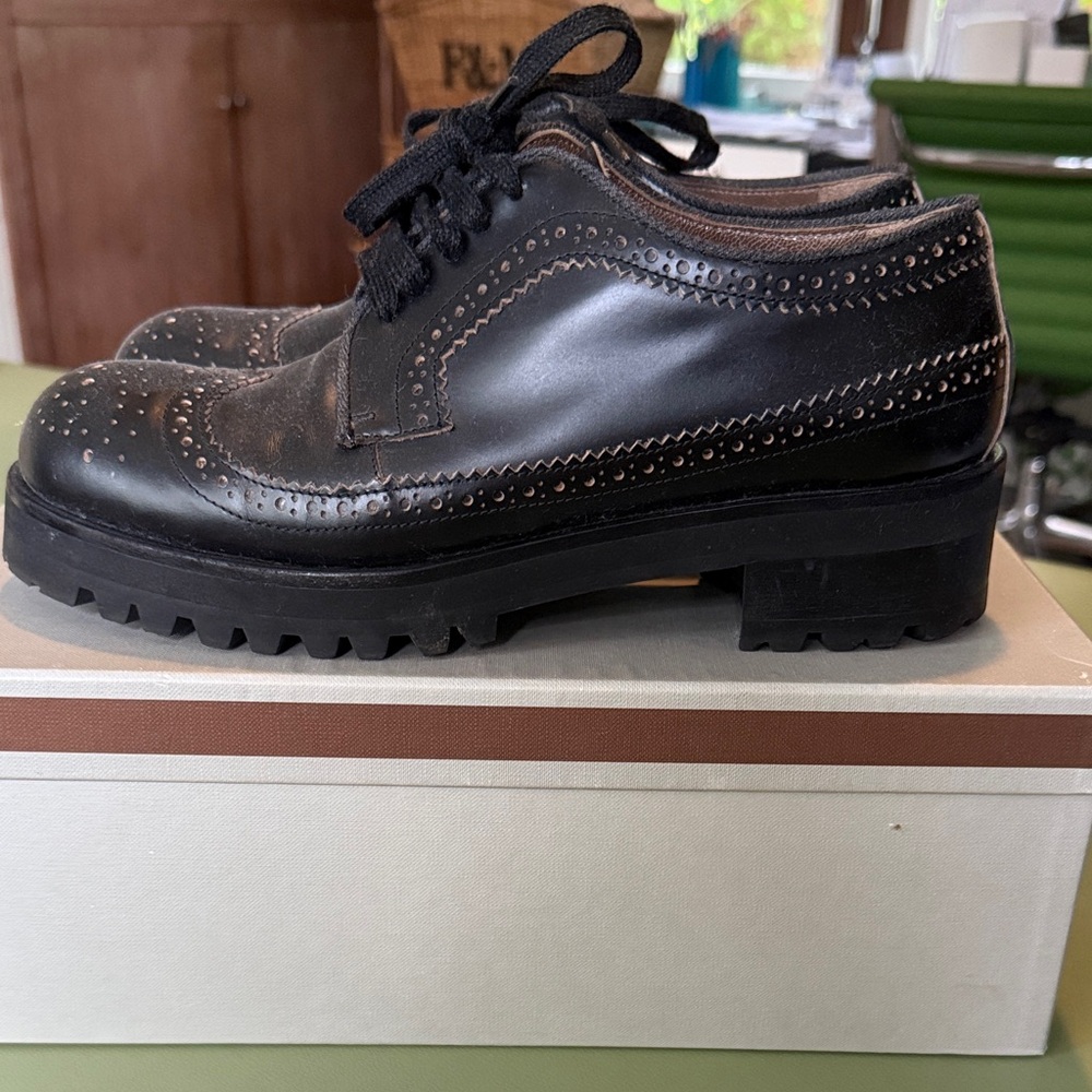 Marni Black Leather Derby Shoes